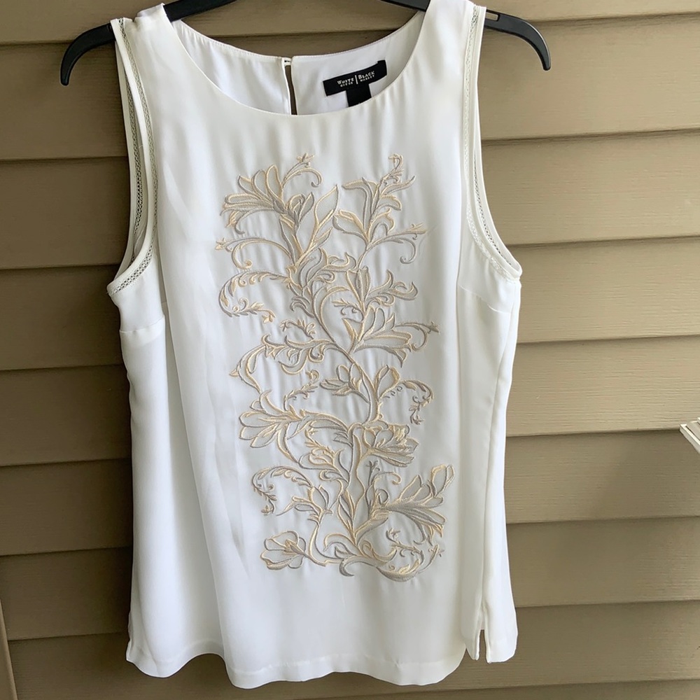 White House Black Market Embroidered Top